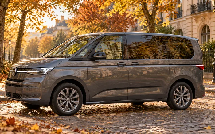 VW Multivan in autumn hills